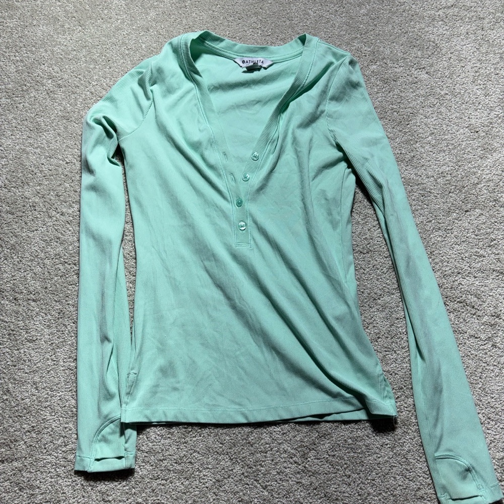 Athleta women’s sz xxs long sleeve pullover mint green